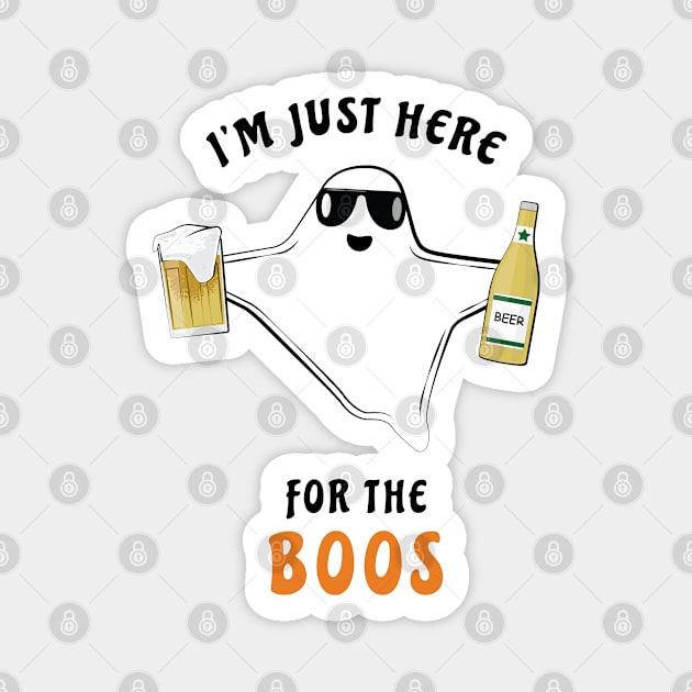 I'm Just Here For The Boos - Funny Halloween Ghost Magnet by DesignWood Atelier