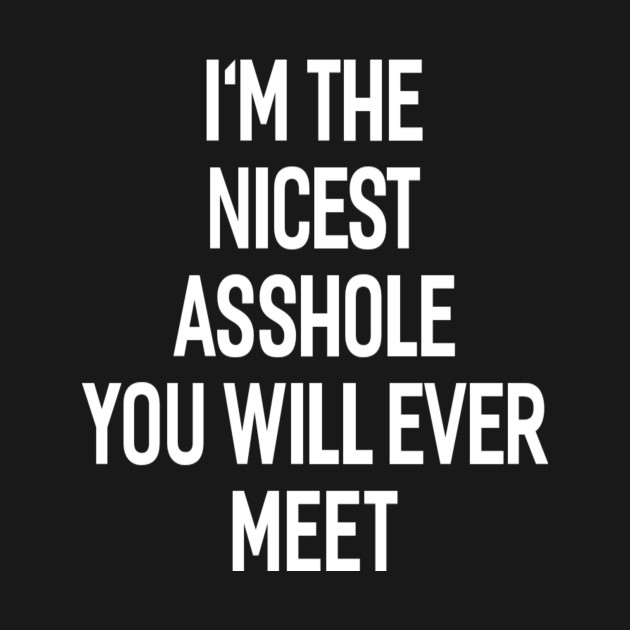 I'M THE NICEST ASSHOLE YOU WILL EVER MEET - Funny - T-Shirt