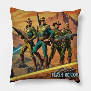 Flash Gordon and 3 Hawkmen Pillow