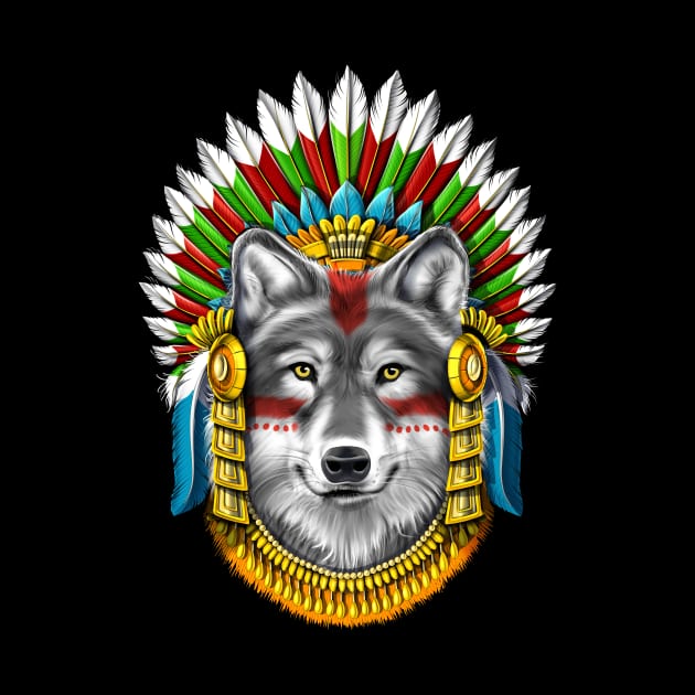 Wolf Aztec Warrior by underheaven