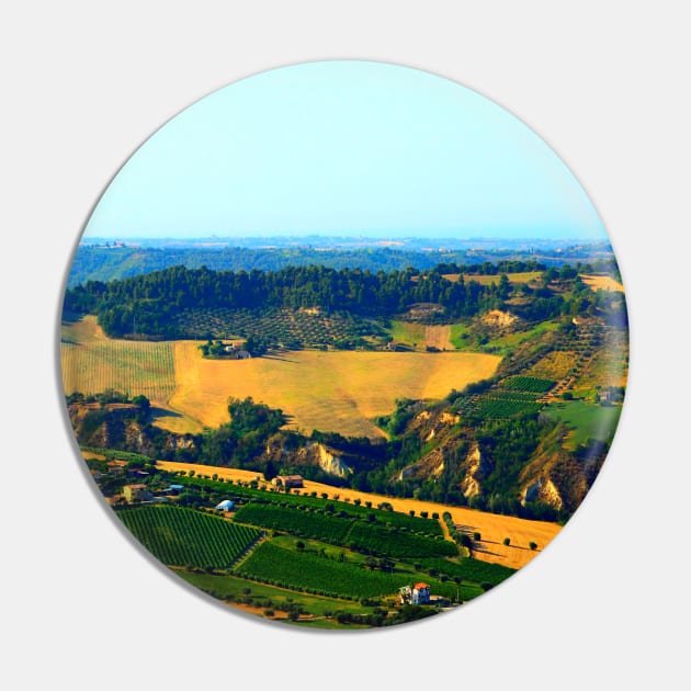 Rural view in Acquaviva Picena with rugged Marche landscape, meadows, ravines and scattered houses Pin by KristinaDrozd