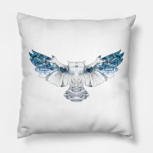 Artistic Fractal Owl Pillow