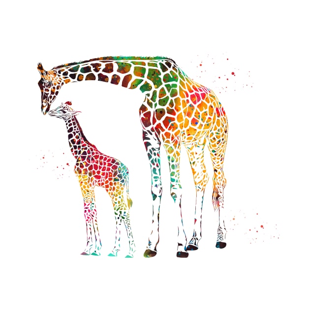 Giraffe family by erzebeth