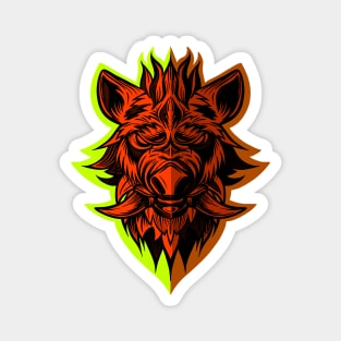 head of boar. Pig. Swine. Symbol of 2019. Tattoo design. Magnet