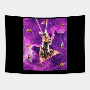 Outer Space Pizza Cat - Rainbow Laser, Taco, Burrito Tapestry