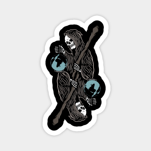 World and skull Magnet by gggraphicdesignnn