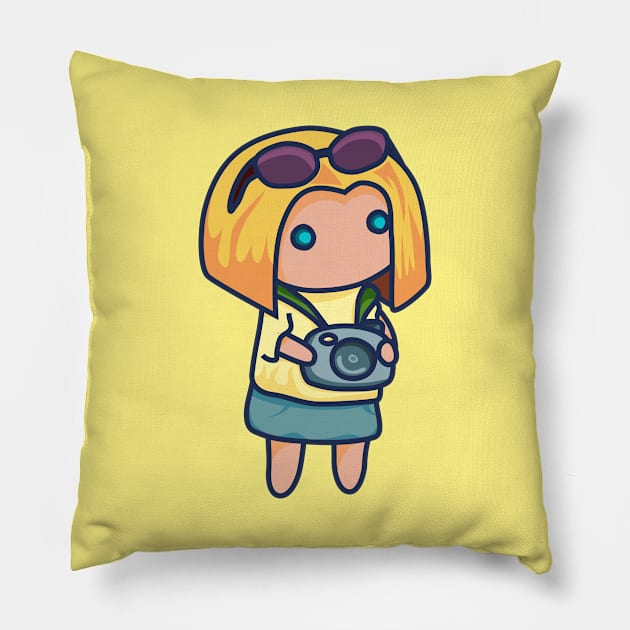 photographer girl Pillow by Kirilyukdesign