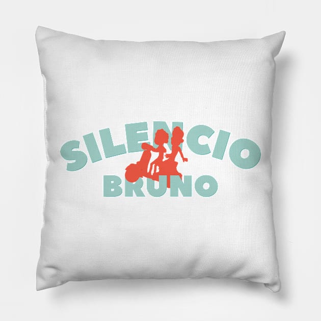 Silencio Bruno (Red) Pillow by splode