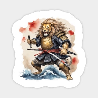 Lion samurai style Magnet