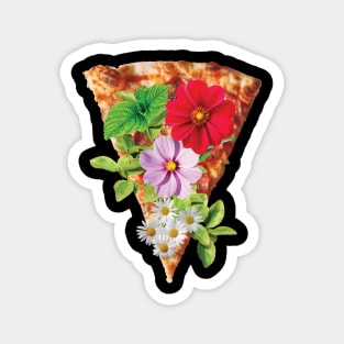 A Slice of Floral Pizza Magnet