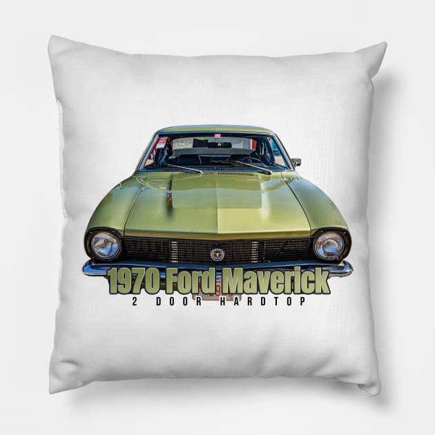 1970 Ford Maverick 2 Door Hardtop Pillow by Gestalt Imagery