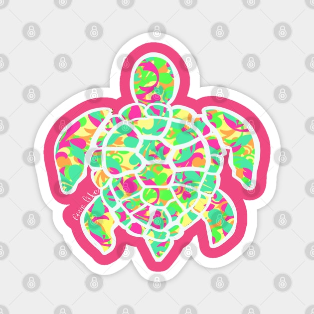 Love life colorful sea turtle Magnet by Sheila’s Studio