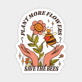 Retro Floral Honeycomb Bee Lover Art Magnet