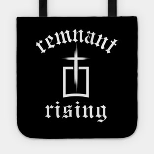 remnant rising (with cross) Tote