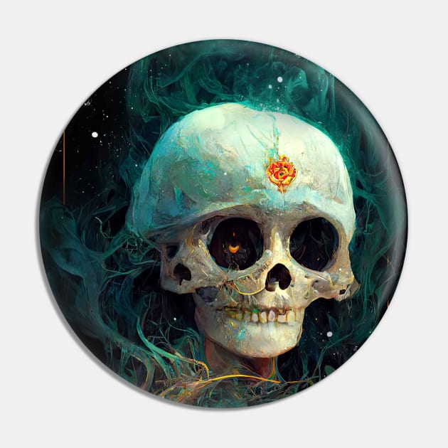 Skull and Beauty Pin by spaceboycomics