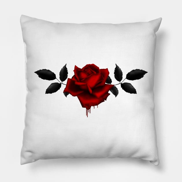 Rose Red Pillow by NerdsbyLeo