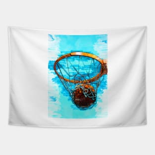 Perfect Basketball Hoop Shot Trio Three Tapestry