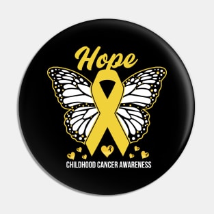 Hope For A Cure Childhood Cancer Awareness Support Childhood Cancer Warrior Gifts Pin