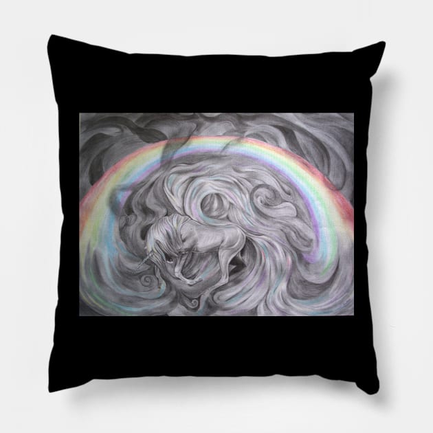 Pegasus under the rainbow Pillow by HelenaCooper