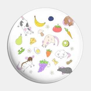 Rats And Snacks  Sticker Pack Pin