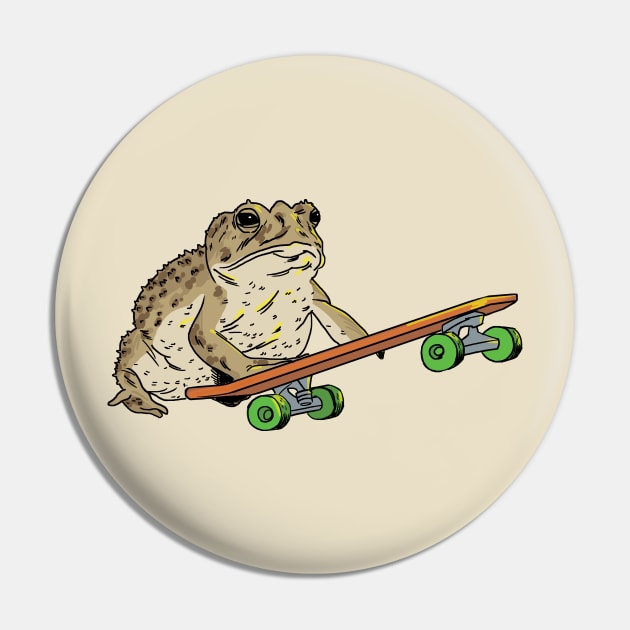 Frog on Skateboard Pin by castrocastro