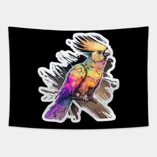 Vibrant Colorful Parrot - Cute Birb Tapestry