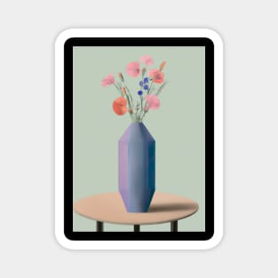 Fancy Flowers Vase Magnet