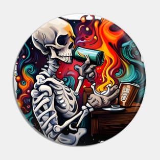 skeleton drinking Pin