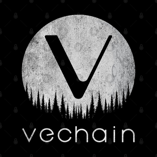 Vintage Vechain VET Coin To The Moon Crypto Token Cryptocurrency Wallet Birthday Gift For Men Women Kids by Thingking About