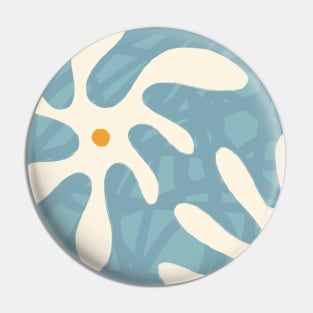 Abstract White Flowers Aesthetic pastel blue pattern Pin