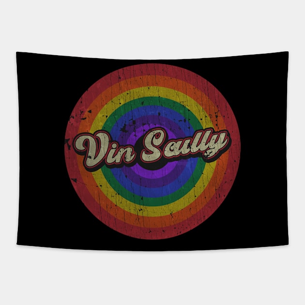 Vin Scully - RAINBOW Tapestry by okaka