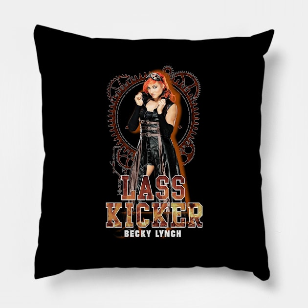 Lass Kicker - Becky Lynch Pillow by lightsdsgn