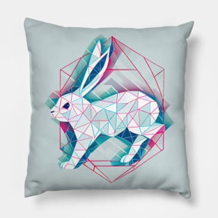 Geometric running rabbit Pillow