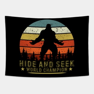 Bigfoot Hide And Seek World Champion Sasquatch Retro Vintage Tapestry