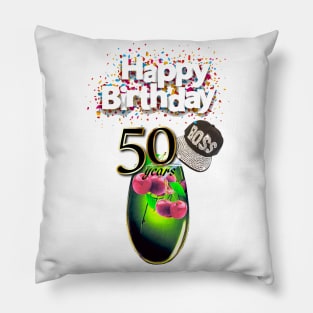 Happy 50th Birthday Pillow