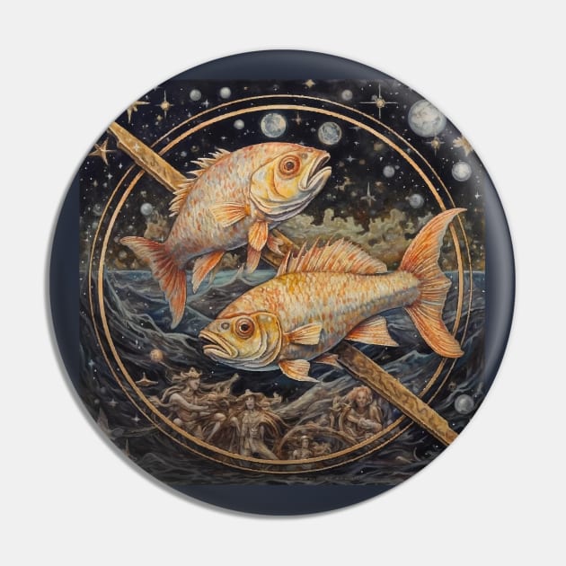 Zodiac Pisces Pin by CatCoconut-Art