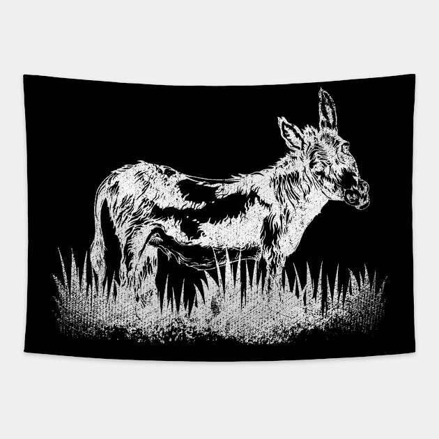 Donkey Retro Farm Tapestry by ShirtsShirtsndmoreShirts