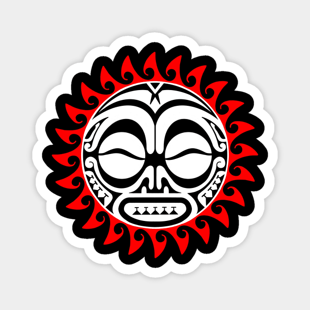 Polynesian sun tattoo Magnet by Tikitattoo