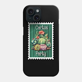 Cactus Party Vintage postage stamp plum watercolor design stamp collector Phone Case