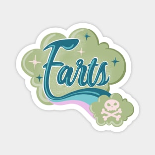 Farts Green Poison Cloud Kawaii Skull and Crossbones Magnet