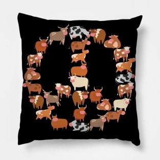 Cow Peace Sign Pillow