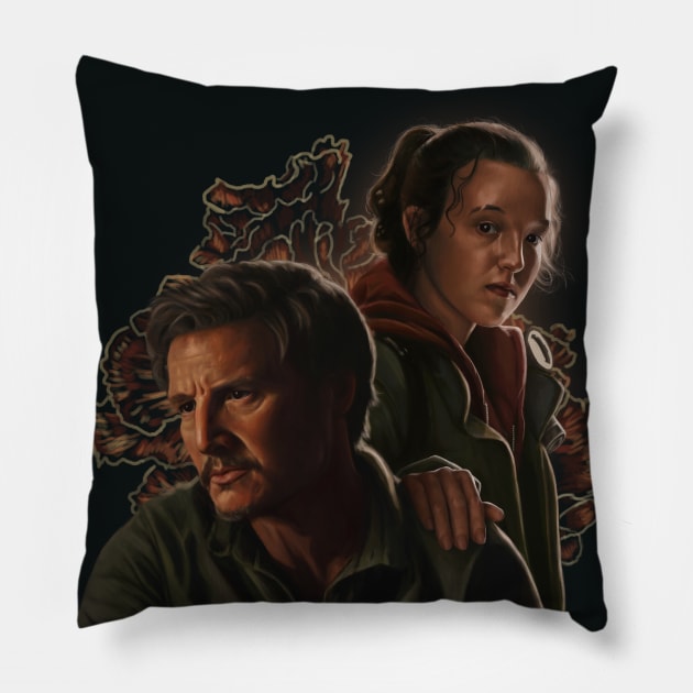 Ellie and Joel - The Last of Us Pillow by brainbag