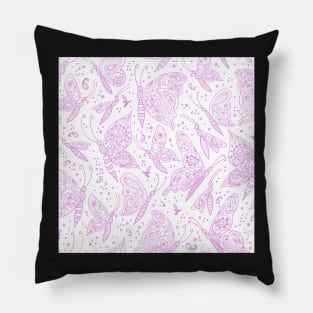 Paisley butterflies white-pink Pillow