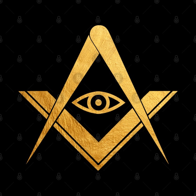 Freemasonic Gold All seeing eye Symbol by ppandadesign