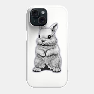 Monochrome Cute Rabbit Phone Case