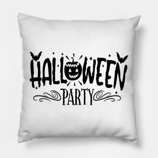 halloween party scary pumpkin text art design Pillow