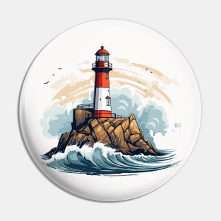 Lighthouse Seacoast Beauty Nature Ocean Discovery Pin