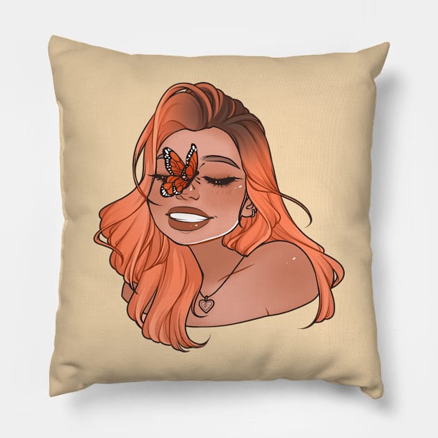 Butterfly Girl Pillow by soniastegemann