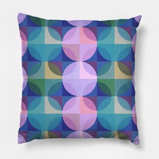 Distressed Mid Mod Diamond Pattern Purple Blue Pillow