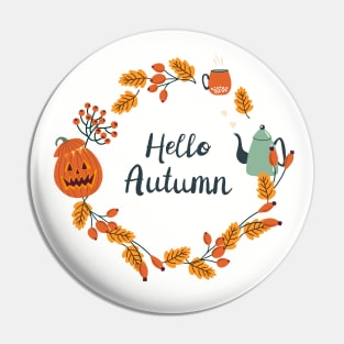 Hello Autumn wreath Pin